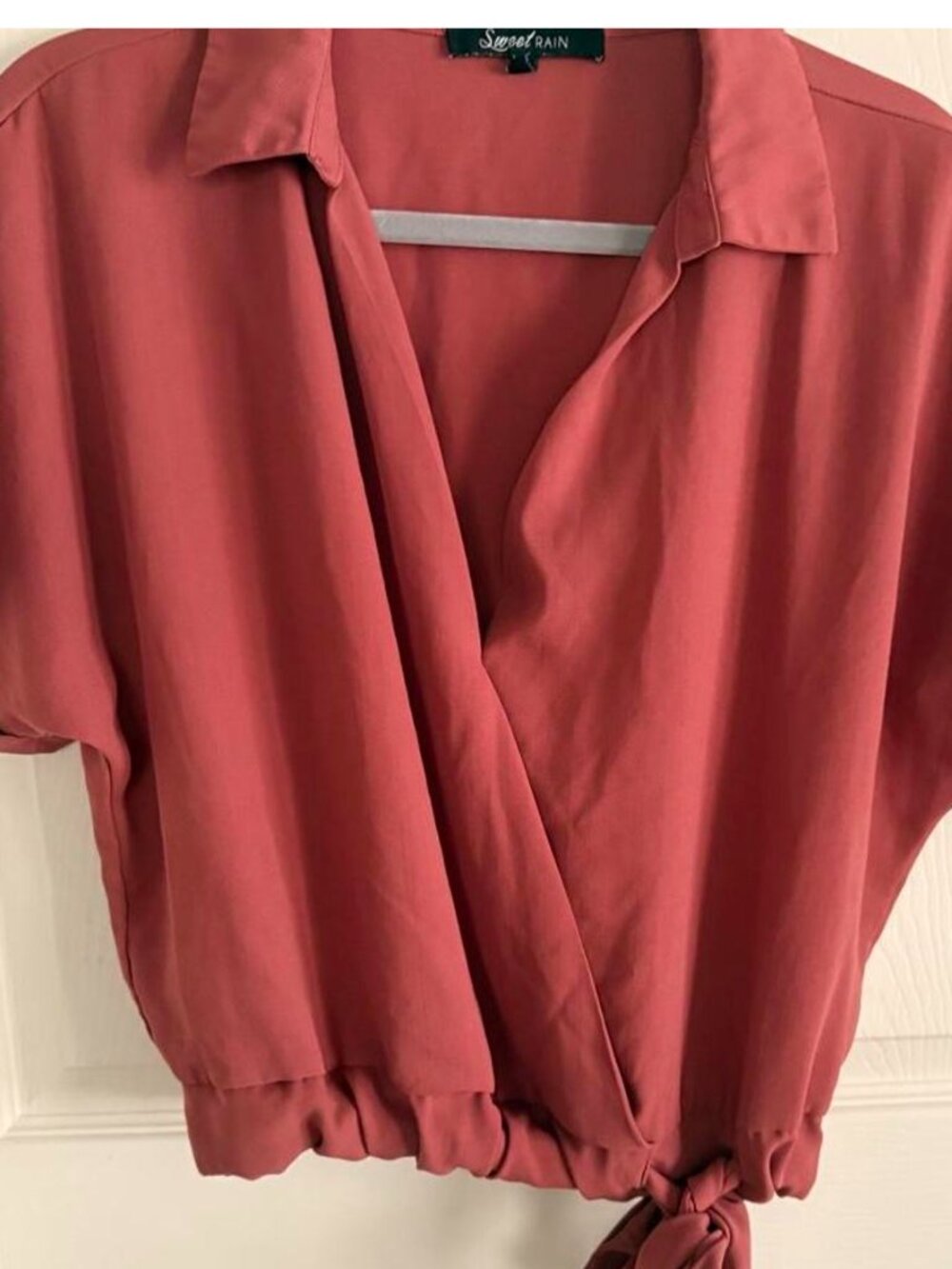 Sweet Rain Women's Pink and Burgundy Blouse